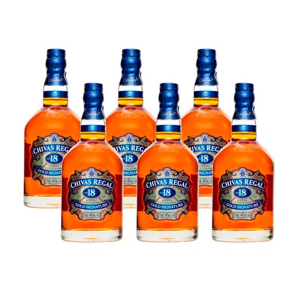 Miniatura Whisky Escocês Chivas Regal 18 anos 750ml Caixa com 6 Unidades