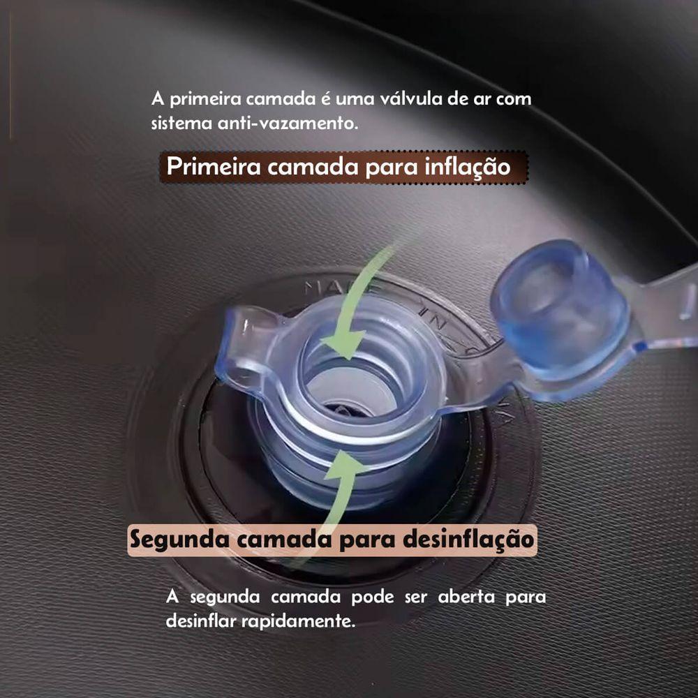 Sofá Poltrona Inflável Com Puff E Bomba De Enchimento Marrom