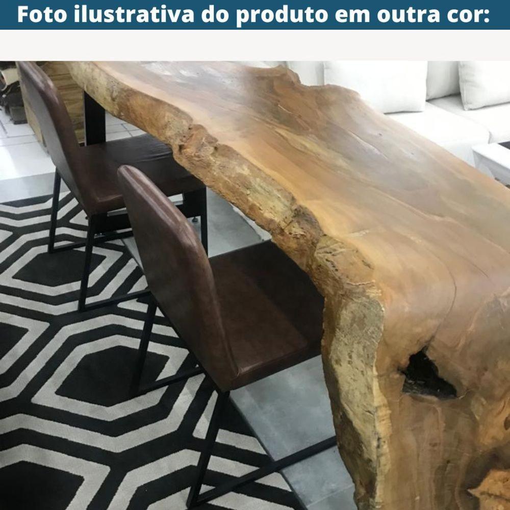 Miniatura Cadeira Yanka Daf Móveis Multilaminada Revestida Com Espuma D28 Linho Cinza Base Aço Carbono Preto