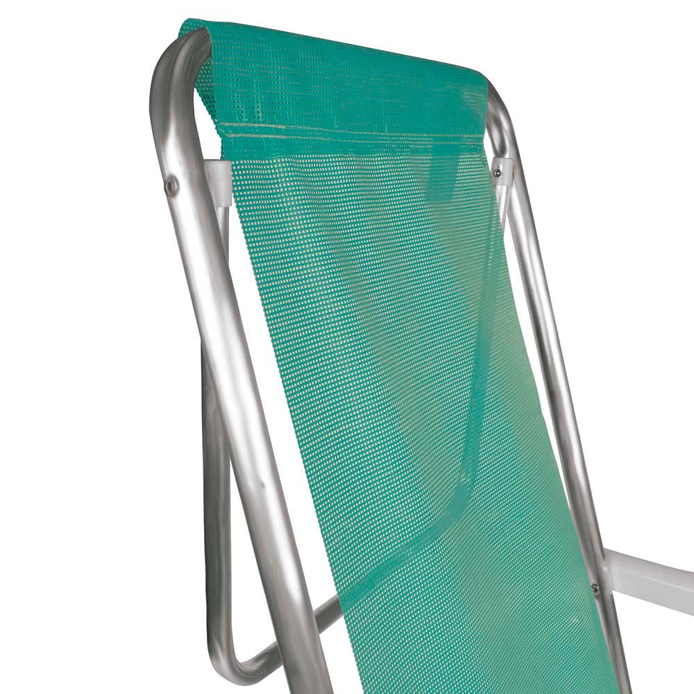 Kit 2 Cadeira Praia Reclinável 8 Posições Alumínio Mor Verde