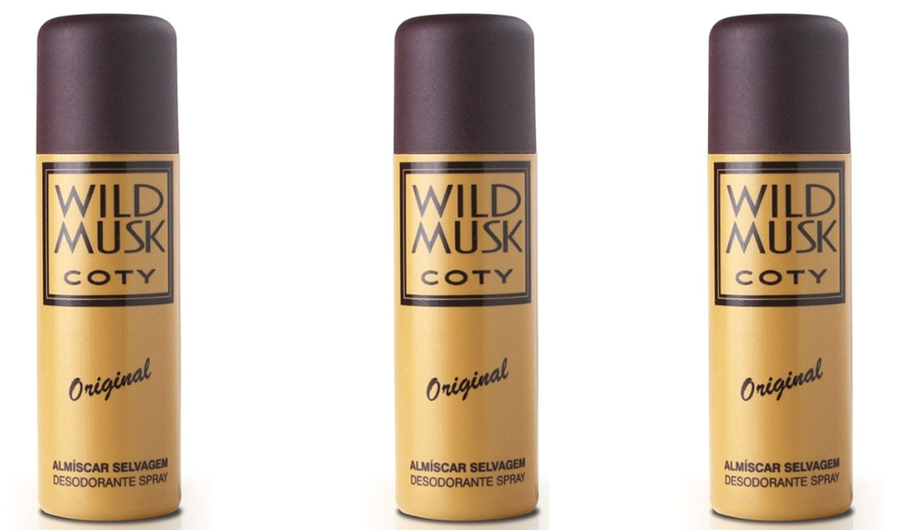 Miniatura Almíscar Selvagem Wild Musk Coty spray 90ml kit 3unidade