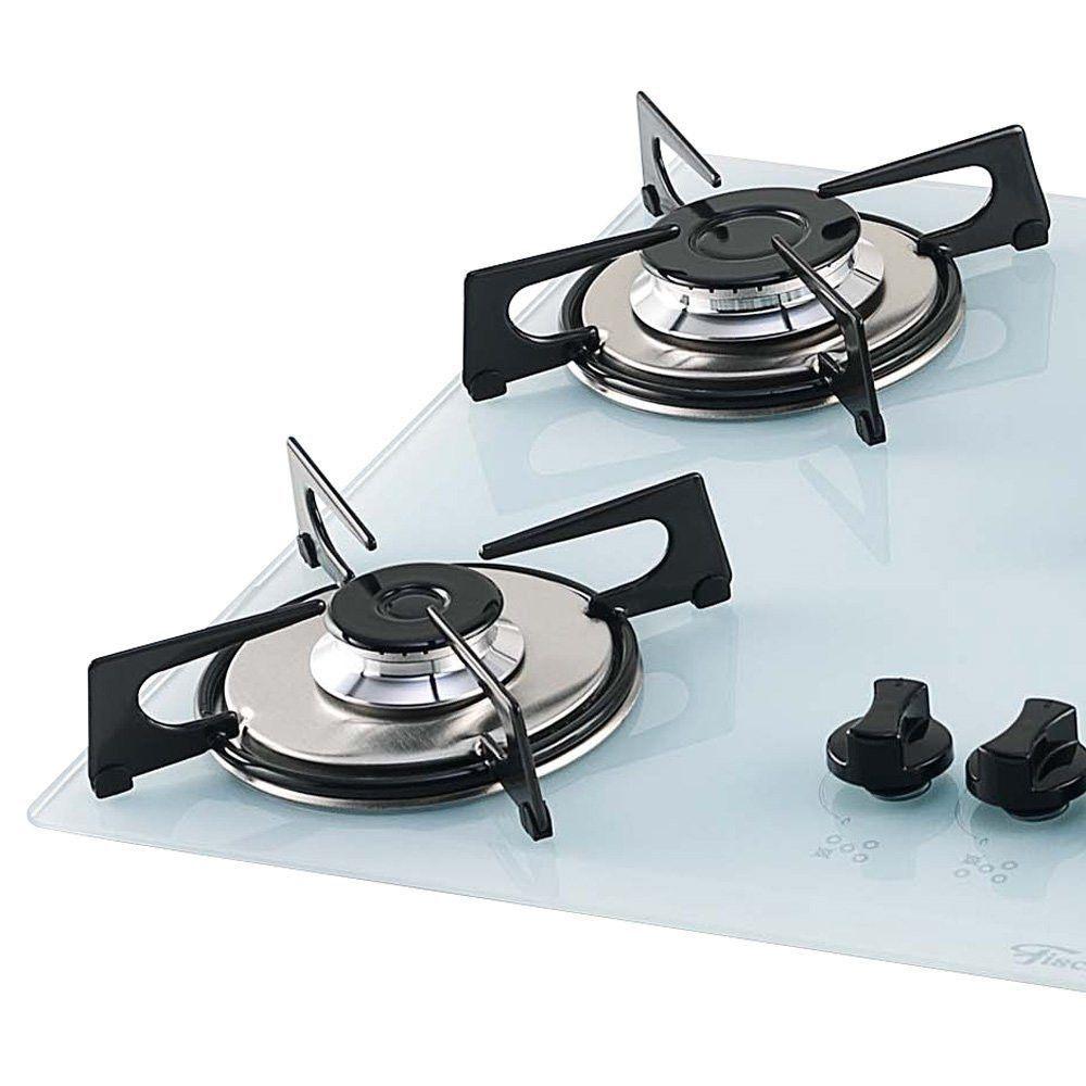 Miniatura Cooktop A Gás 5 Bocas Mesa Vidro Fischer 1642 Branco Bivolt