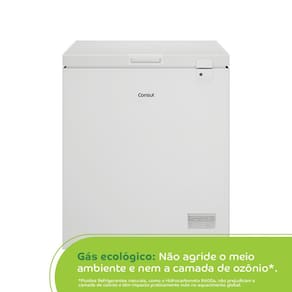Miniatura Freezer Horizontal 142L Consul CHA14AB Luz de LED Econômico Painel Eletrônico Gás Ecológico Branco 110