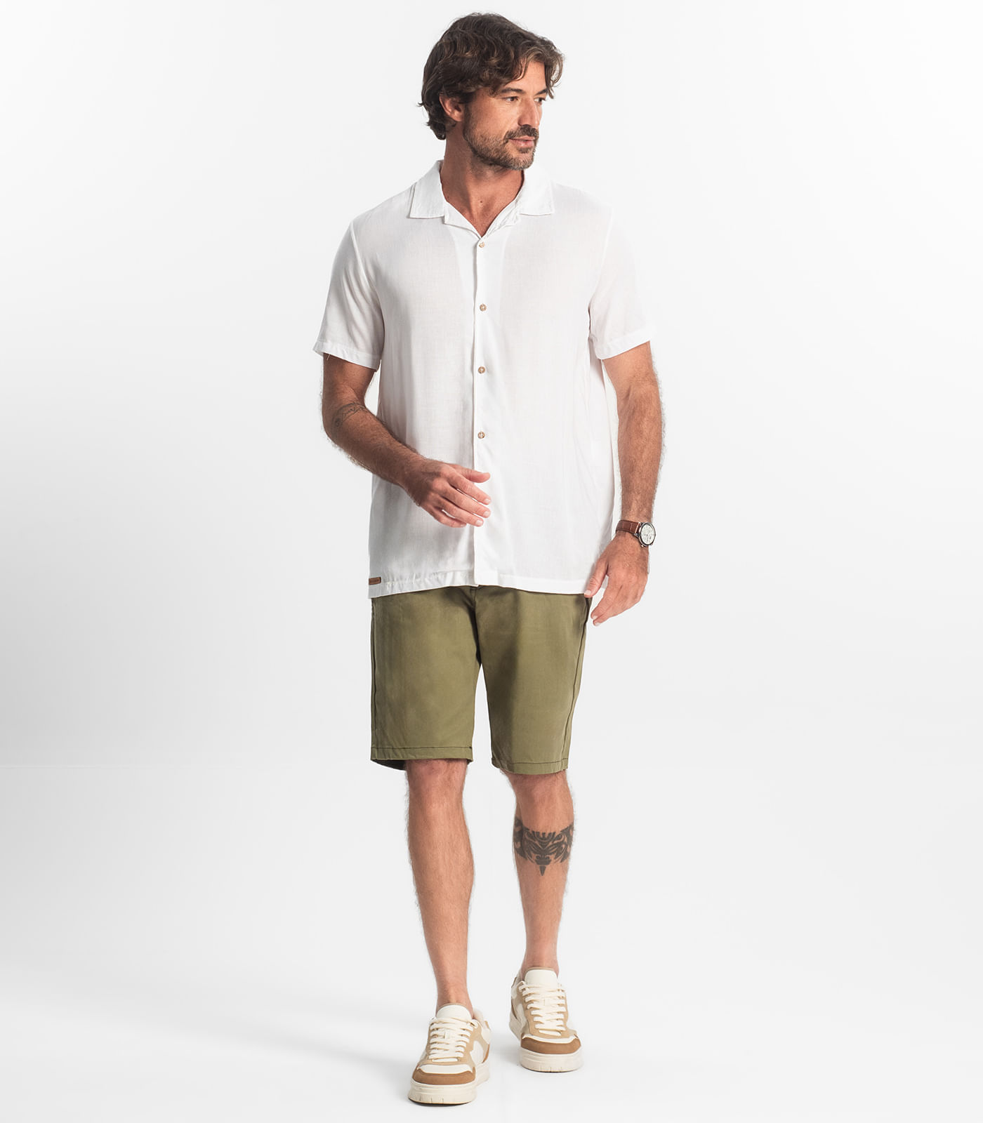 Miniatura Camisa Masculina Viscolinho Diametro Bege G