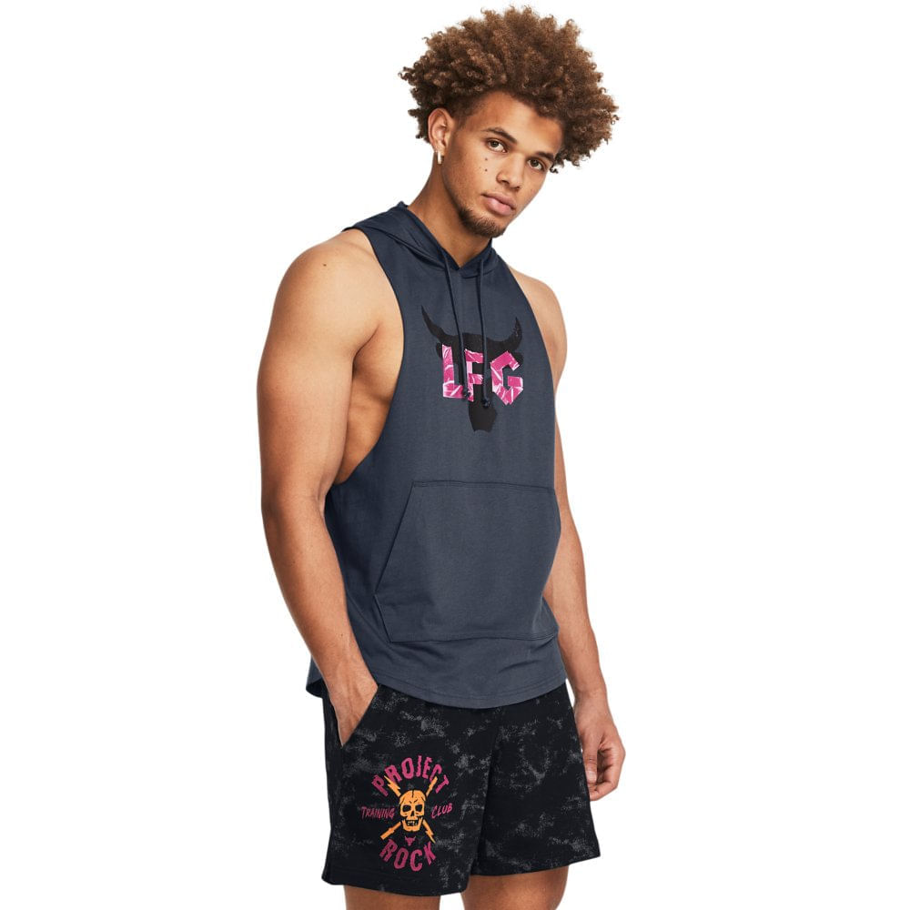 Miniatura Regata de Treino Masculina Under Armour Project Rock LFG Graphic Cinza - M
