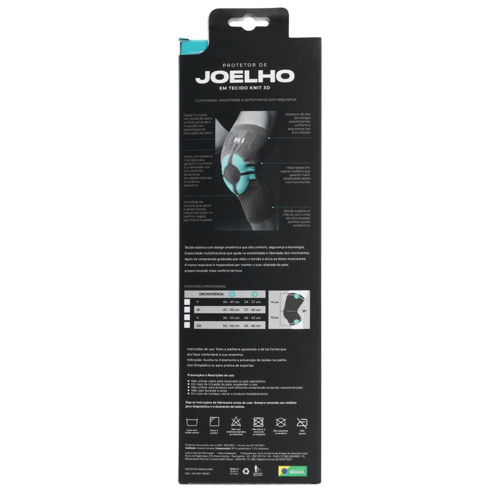 Joelheira N1 Sport Pro com Haste Lateral e Gel Branca G