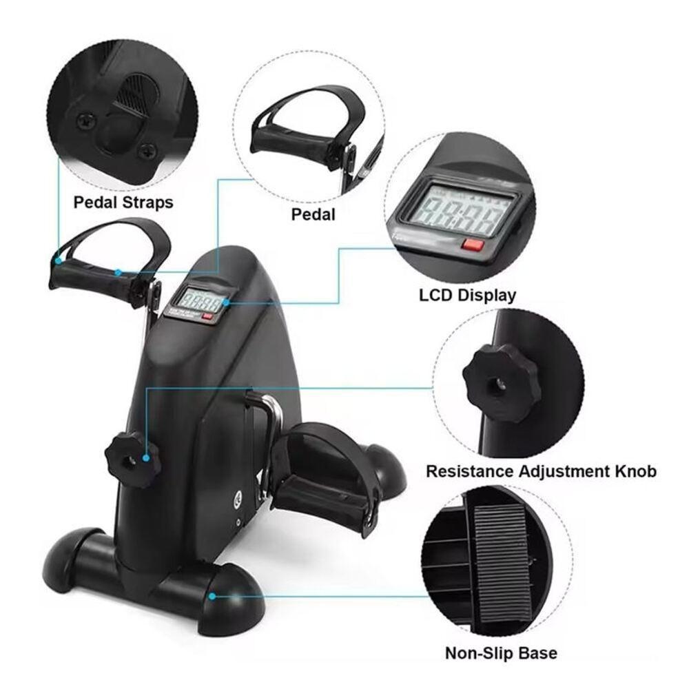 Miniatura Bicicleta Fisioterapia Ergométrica Mini Bike Simulador Digital Lcd Para Braços E Pernas Portátil Profissional