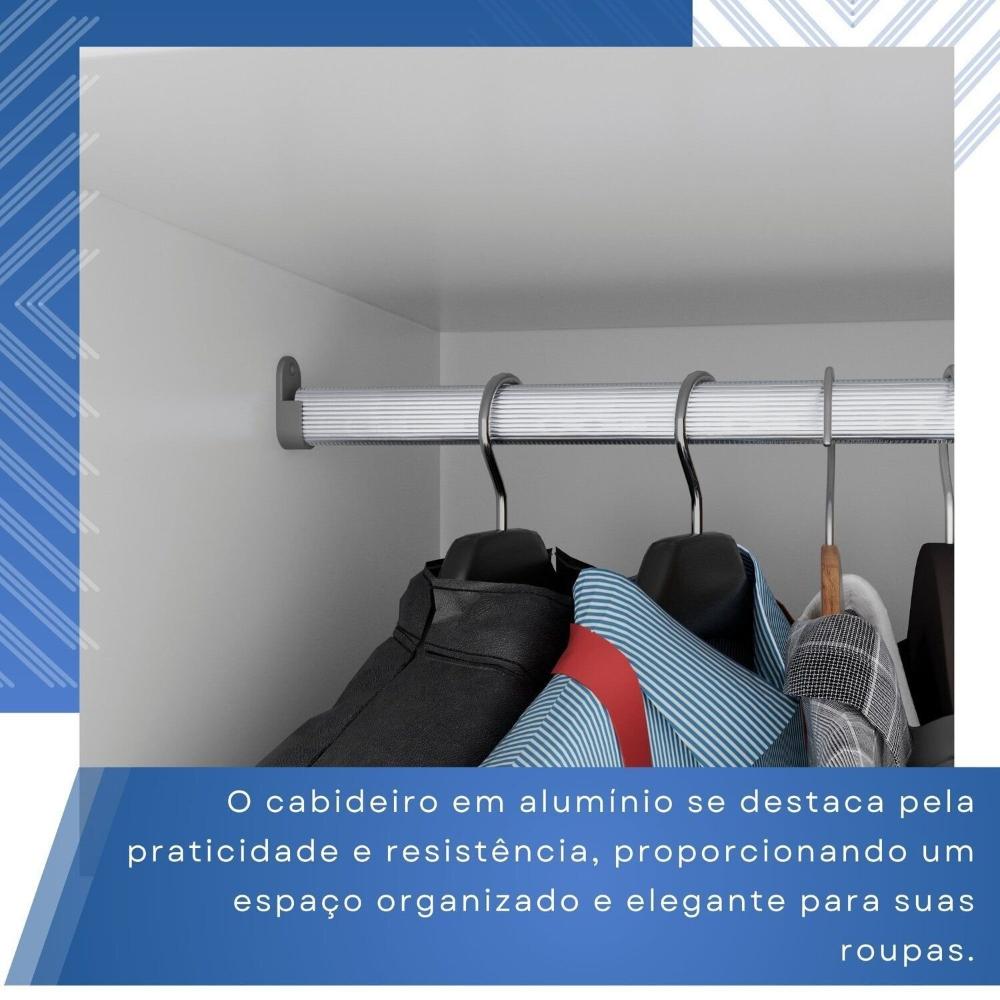 Guarda-roupas Closet Casal 3 Gavetas com Pés Blumenau Branco