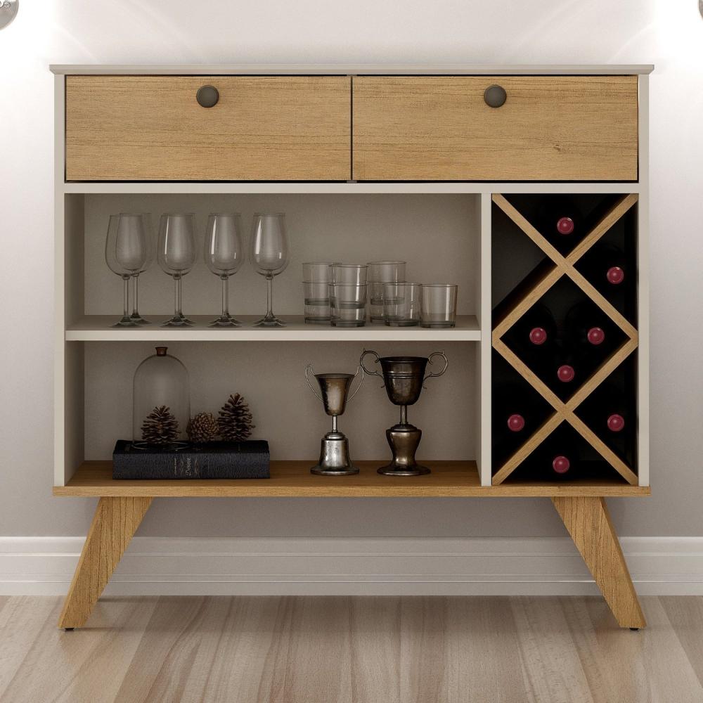 Miniatura Buffet Aparador 2 Gavetas Alice Valdemóveis Off White/Cinamomo