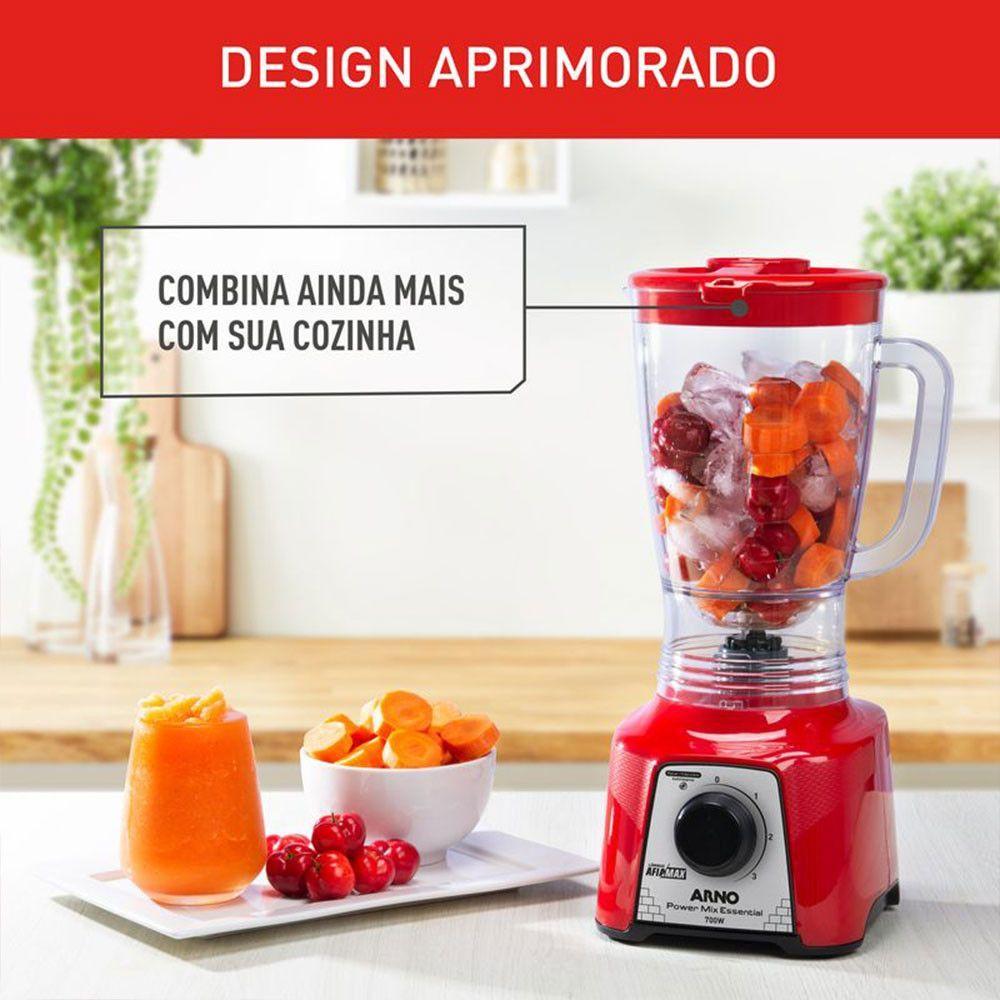 Miniatura Liquidificador Arno Power Mix Essential LQ18 700W Vermelho 110V