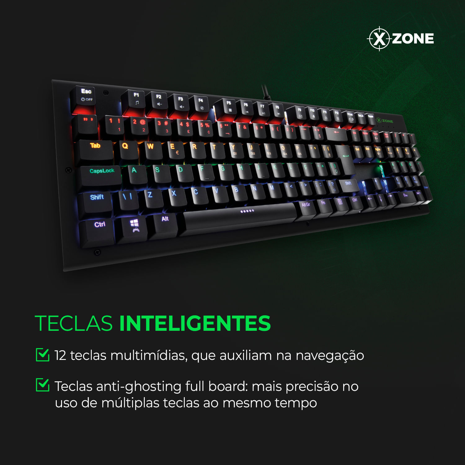 Miniatura Teclado Gamer Mecânico Xzone GTM-01 TECLADO MECANICO GTM-01 NA .