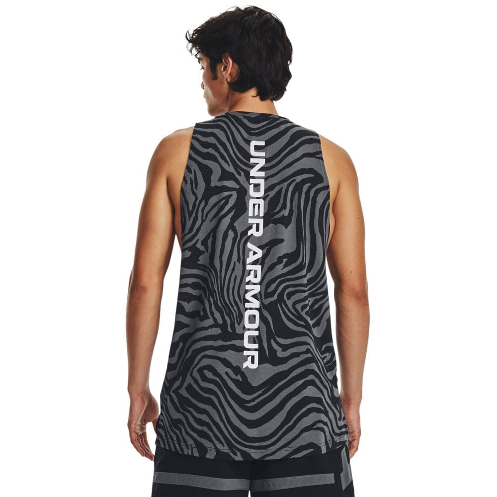 Miniatura Regata de Treino Masculina Under Armour Bsline Printed Preto - 2GG