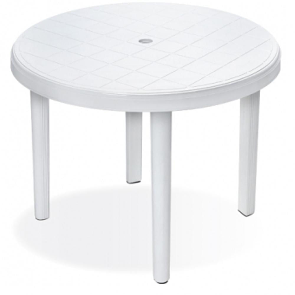 Miniatura Mesa Plástico Redonda Desmontavel Grande Branca 95Cm