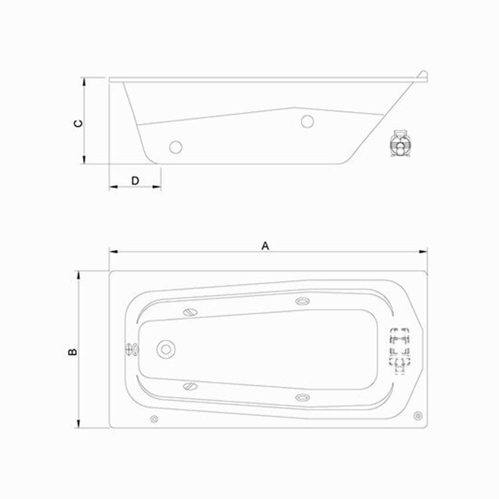 Miniatura Banheira de Hidromassagem Bella em Gel Coat Gran Luxo 140cm - sem Aquecedor - Volume Ideal 110 Litro Branco