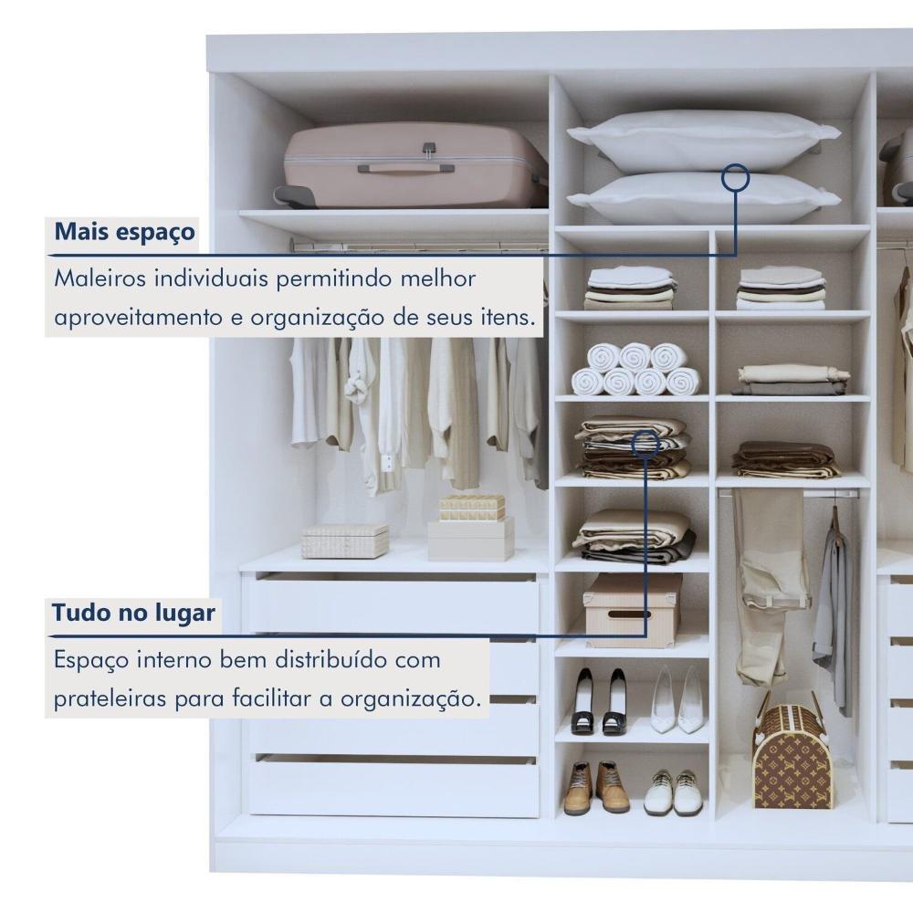 Guarda-roupa 6 Portas 100% Mdf Versatil Branco