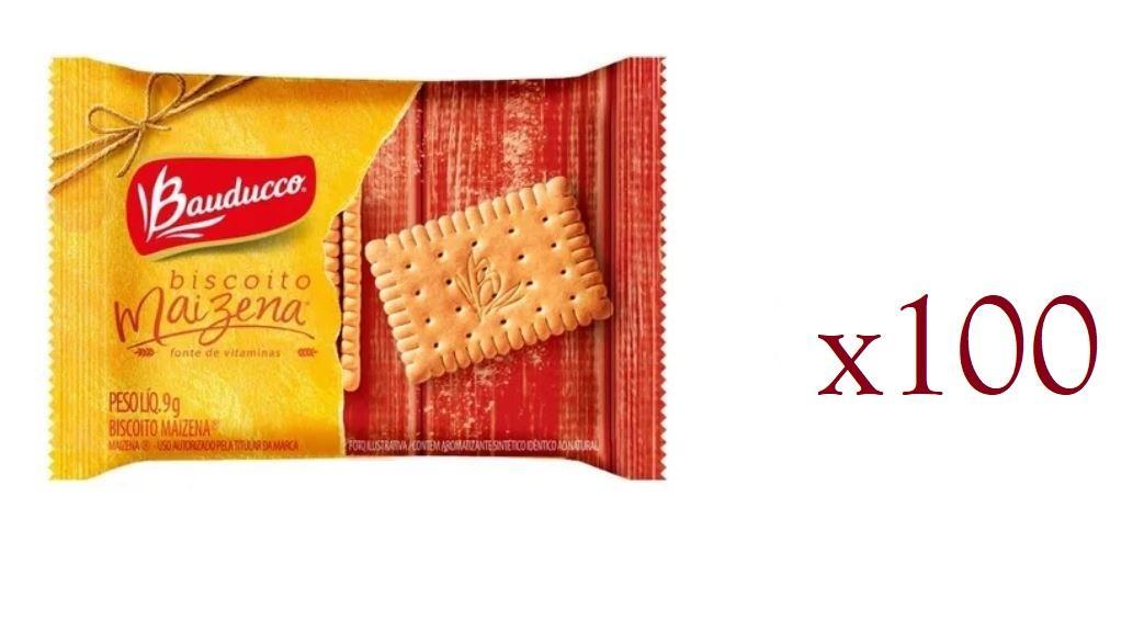 Miniatura Biscoito Maizena Maisena Bauducco Em Sachê Bolacha 9G-120Un
