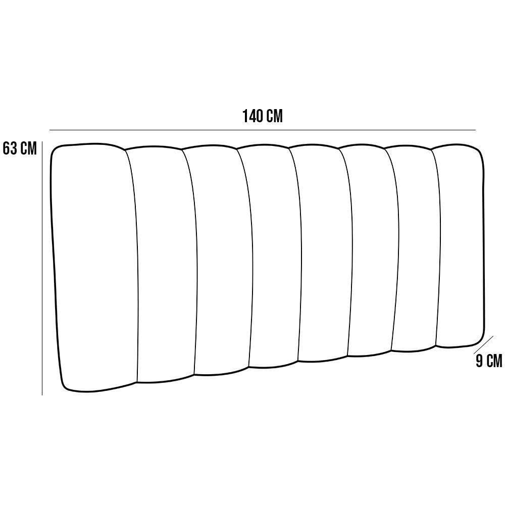 Miniatura Cabeceira Cama Box Painel Casal 140 Cm Dubai W01 Chumbo