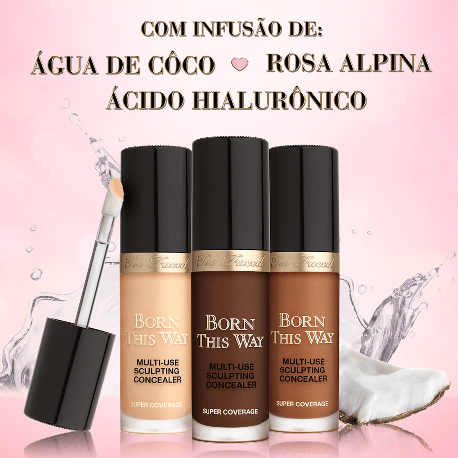 Miniatura Too Faced Born This Way Super Coverage Chestnut - Corretivo Líquido 13,5ml