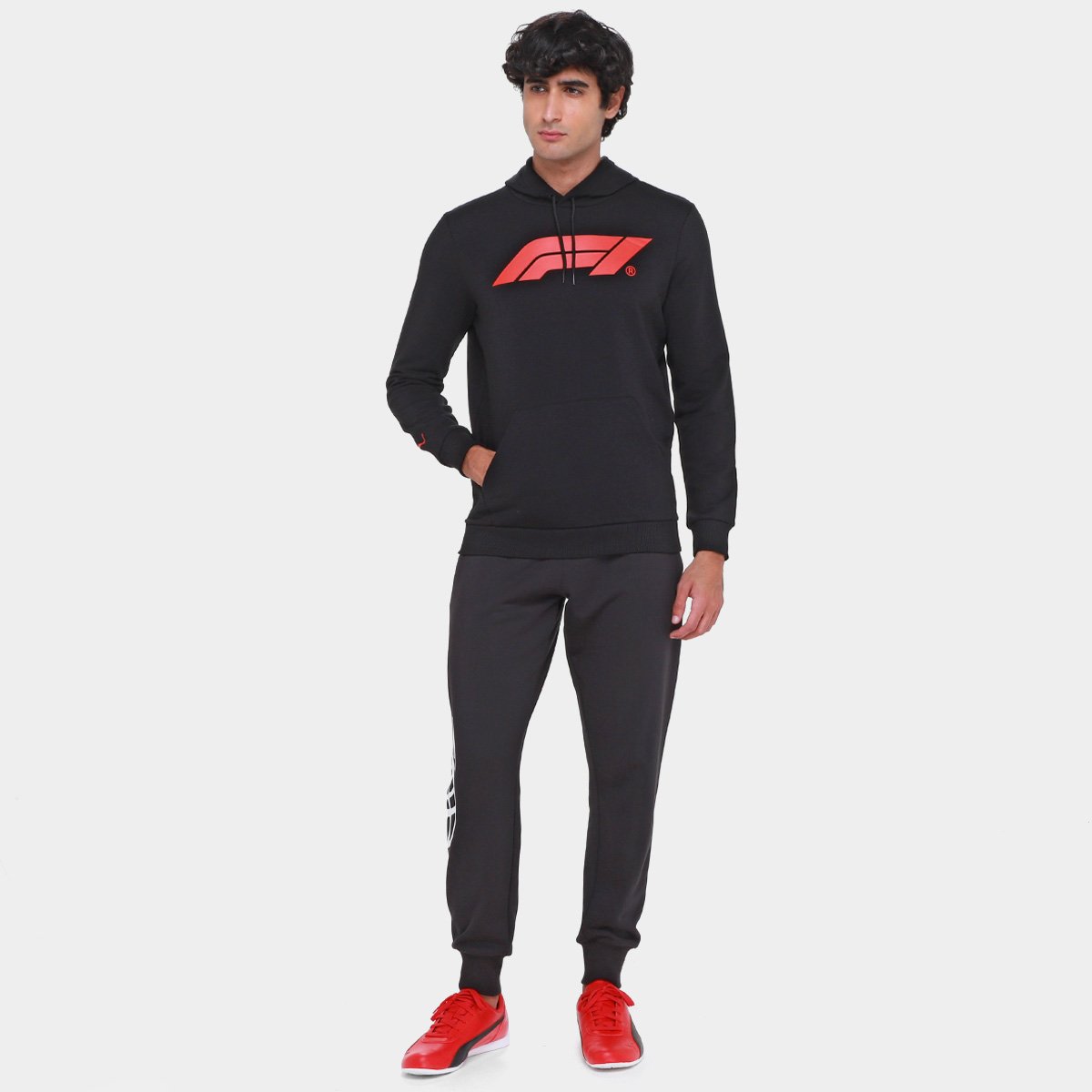 Miniatura Moletom Com Capuz Puma F1 ESS Masculino Preto - EGG