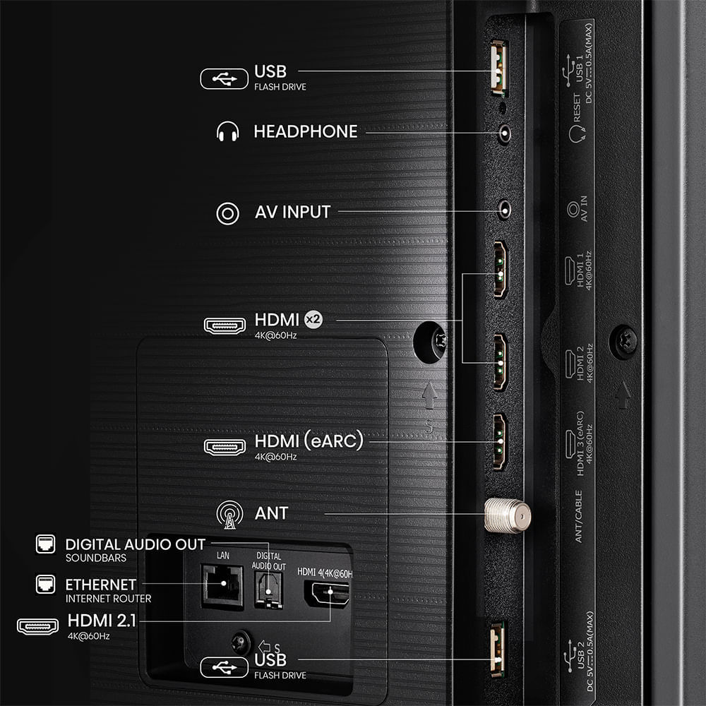 Smart TV 4K Hisense QLED 75” Polegadas com Dolby Vision, Dolby Atmos, HDR10+ e Wi-Fi - 75Q7QG Bivolt