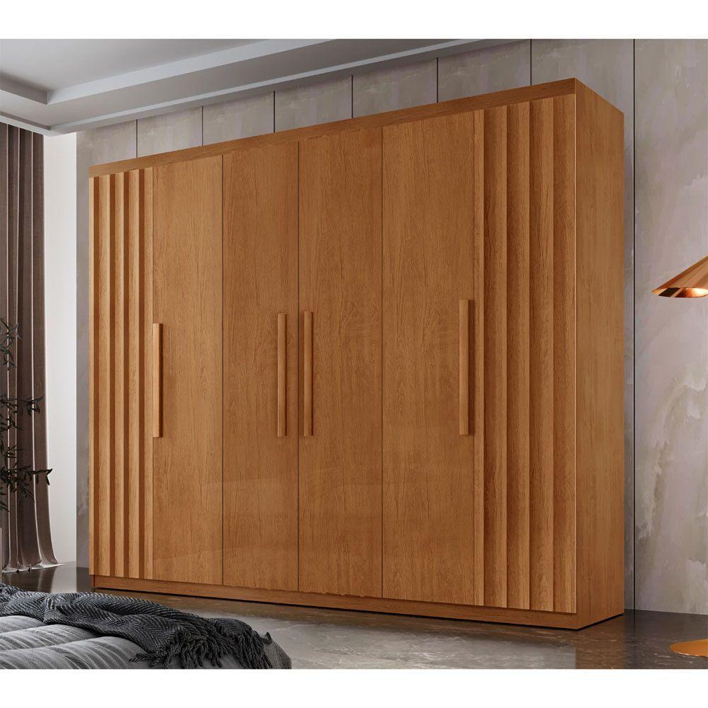 Miniatura Guarda Roupa Casal Roma Mdf 6 Portas E 2 Gavetas Moderna Naturalle