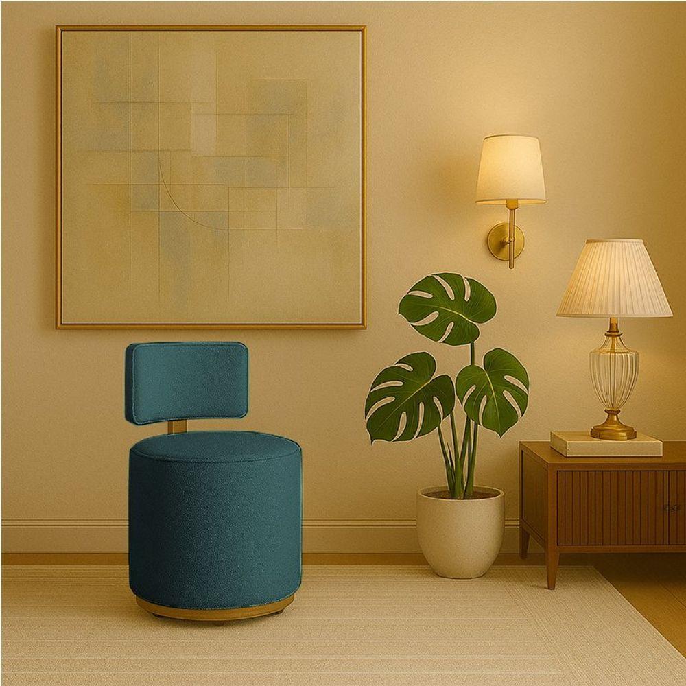 Miniatura Puff Margo Decorativo Orgânico Veludo - 7 Decor Verde Escuro