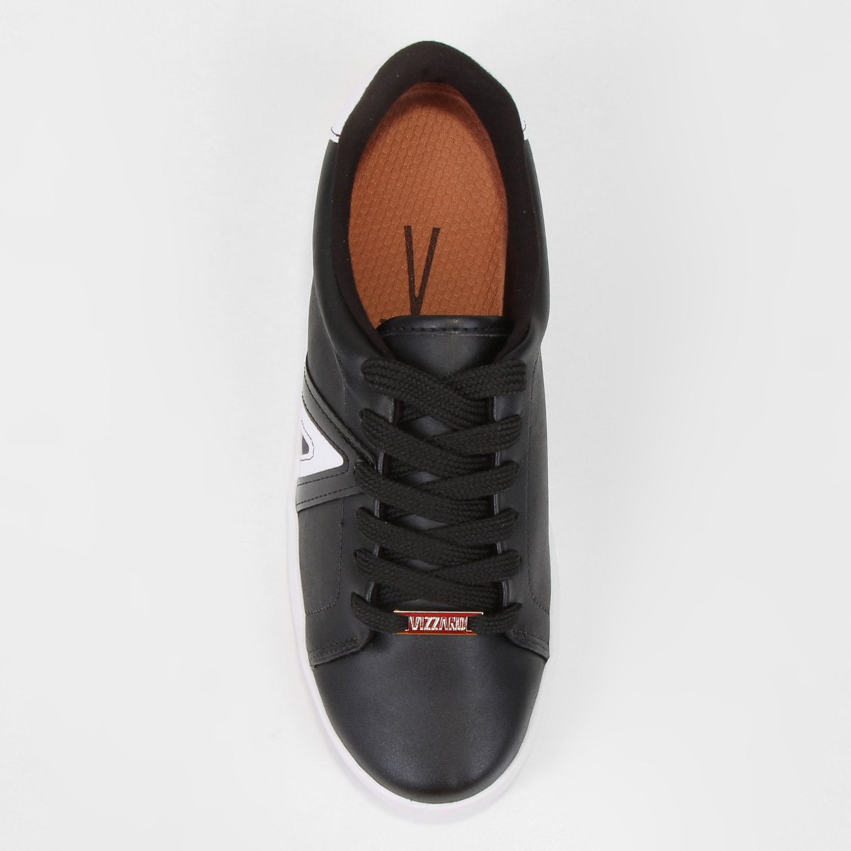Miniatura Tênis Vizzano Casual Cano Baixo Feminino Preto+Branco - 34