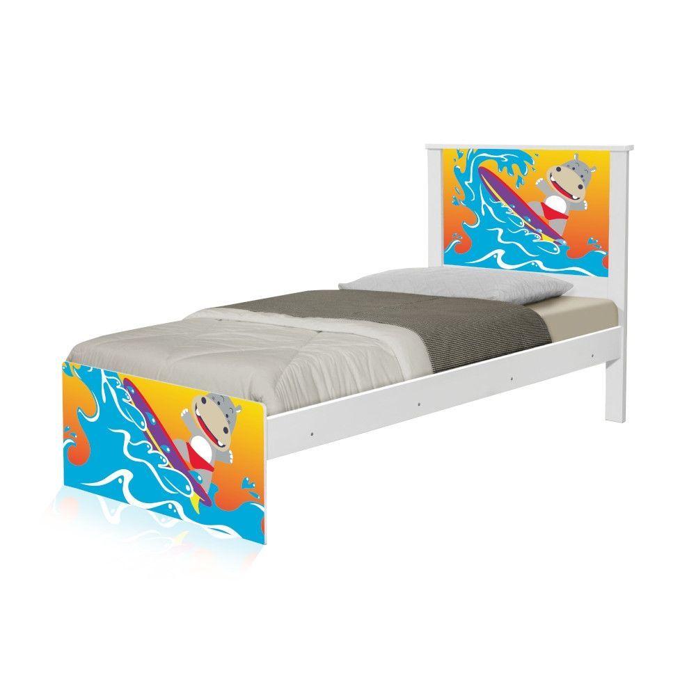 Miniatura Cama Solteiro Adesivada Surfista Com Colchão