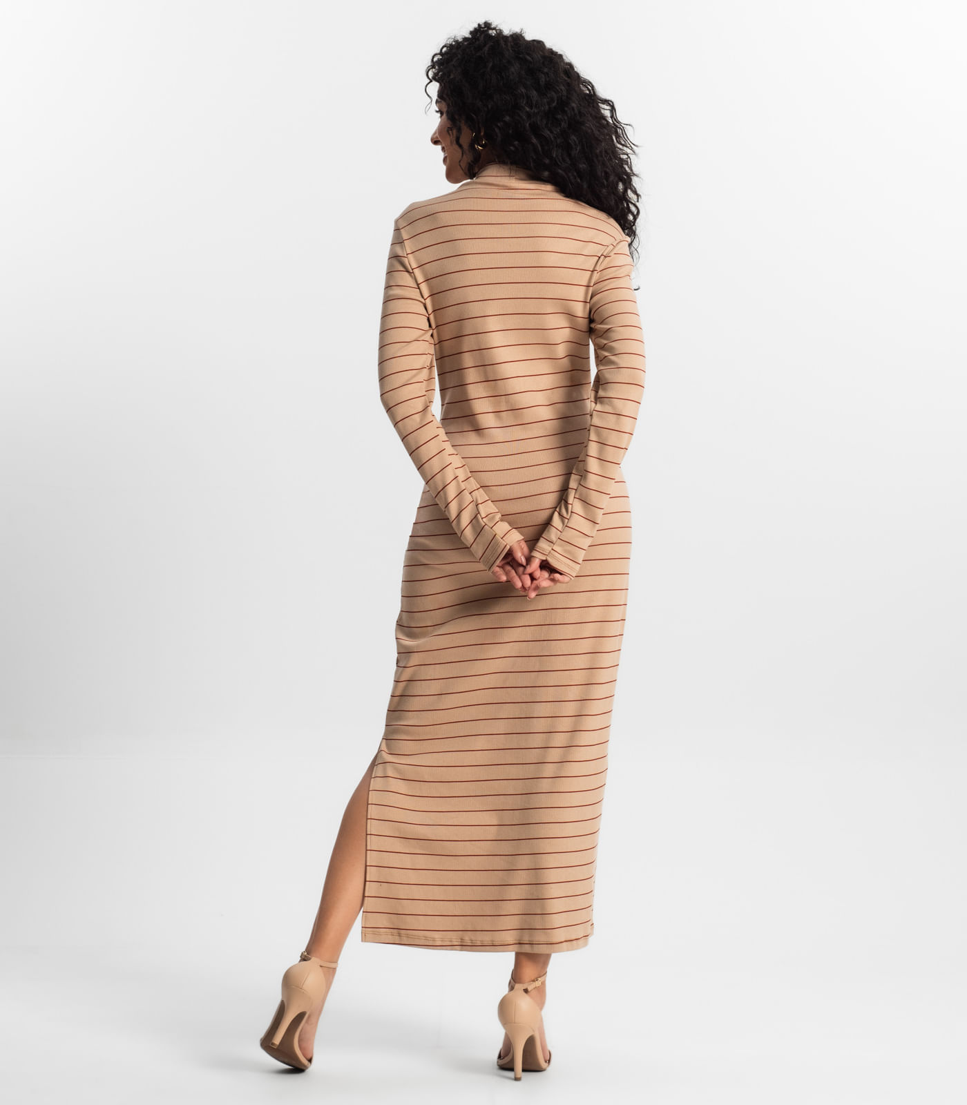 Miniatura Vestido Midi Feminino Rovitex Marrom G