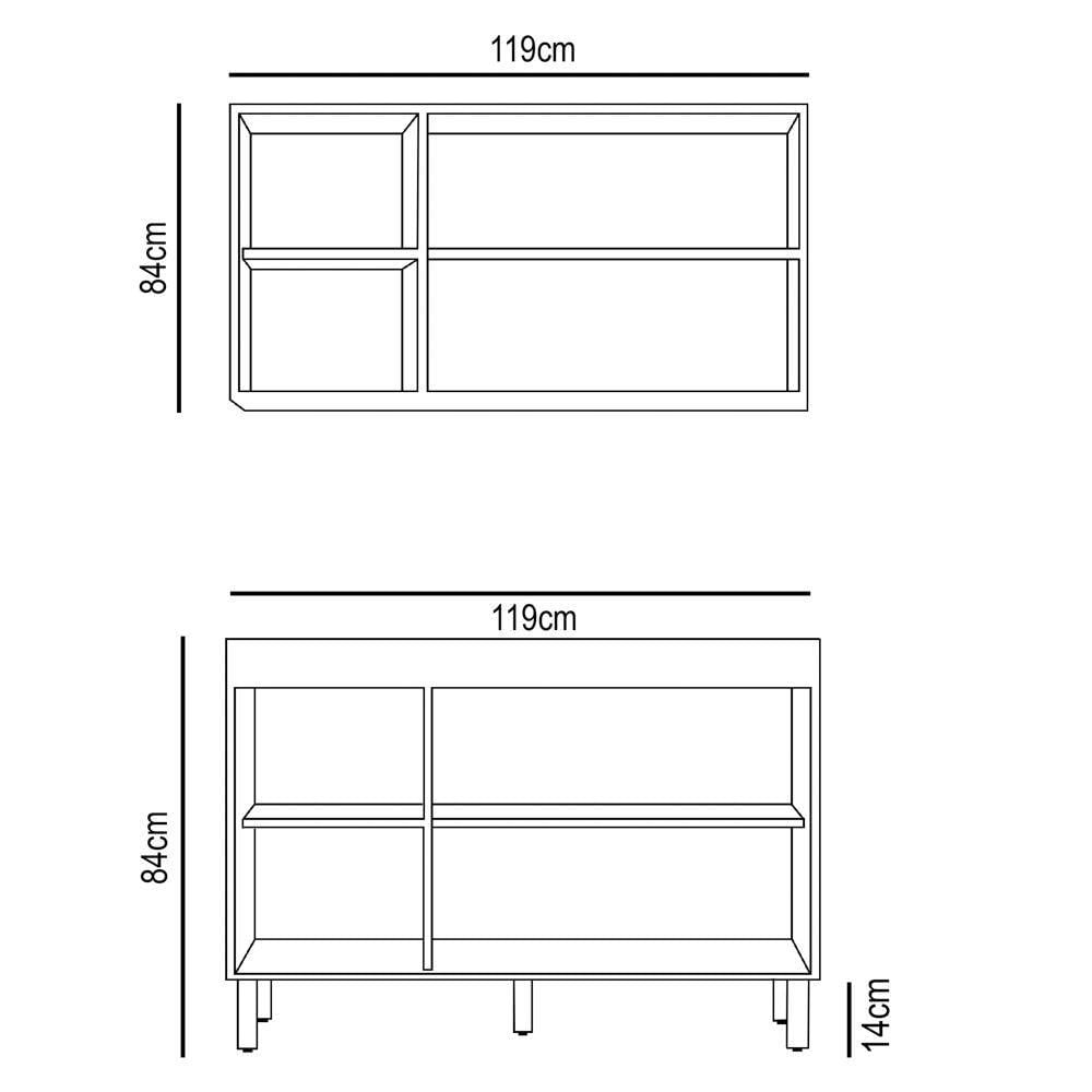Miniatura Armário De Cozinha Modulada Karen 2 Pçs 99.0030 P14 Nature/off White - Mpozenato