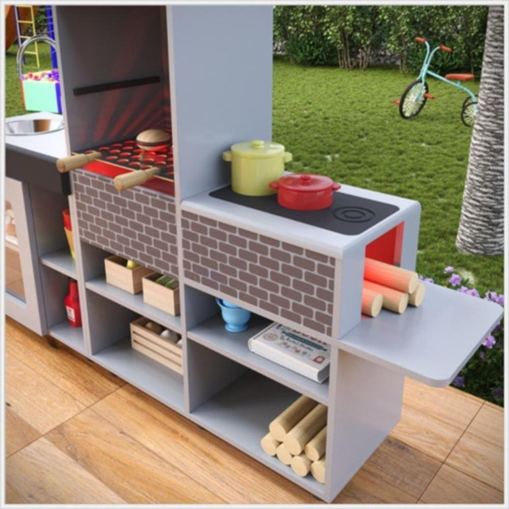 Miniatura Cozinha Churrasqueira Infantil Rubens Cinza