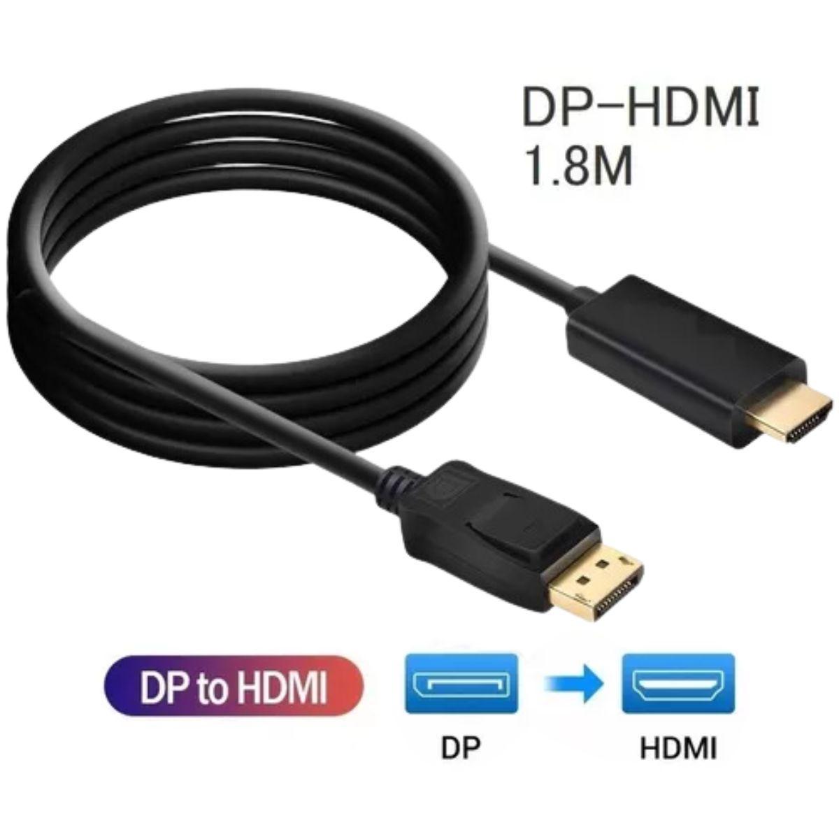 Miniatura Cabo Dp Para Hdmi Displayport 1.8M Fullhd 4K