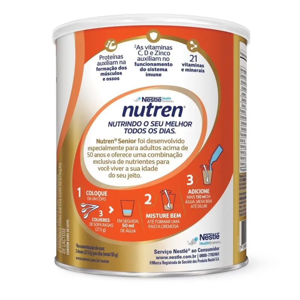 Miniatura Nutren Senior Zero Lactose Sem Sabor 2 Unidades de 740g Cada
