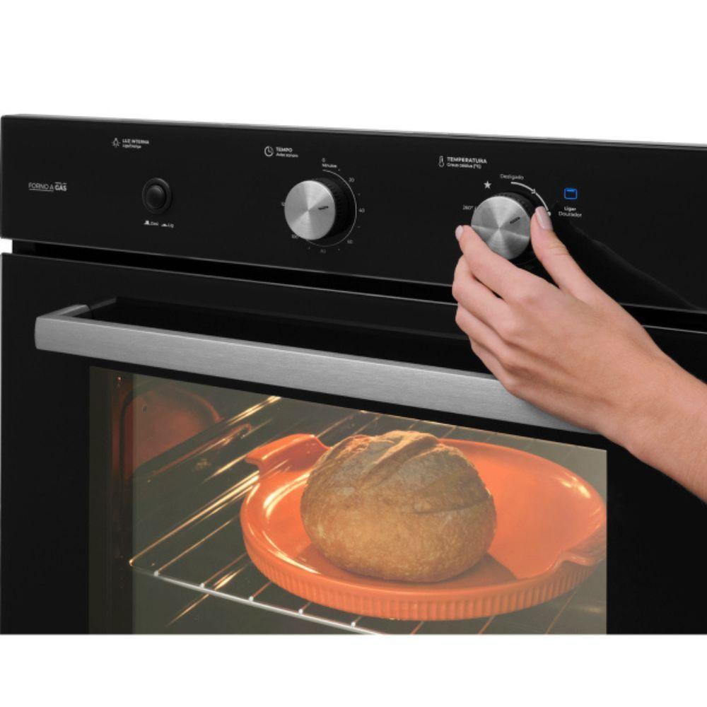 Miniatura Forno a Gás de Embutir Fischer Infinity 78L com Grill Preto - 220V