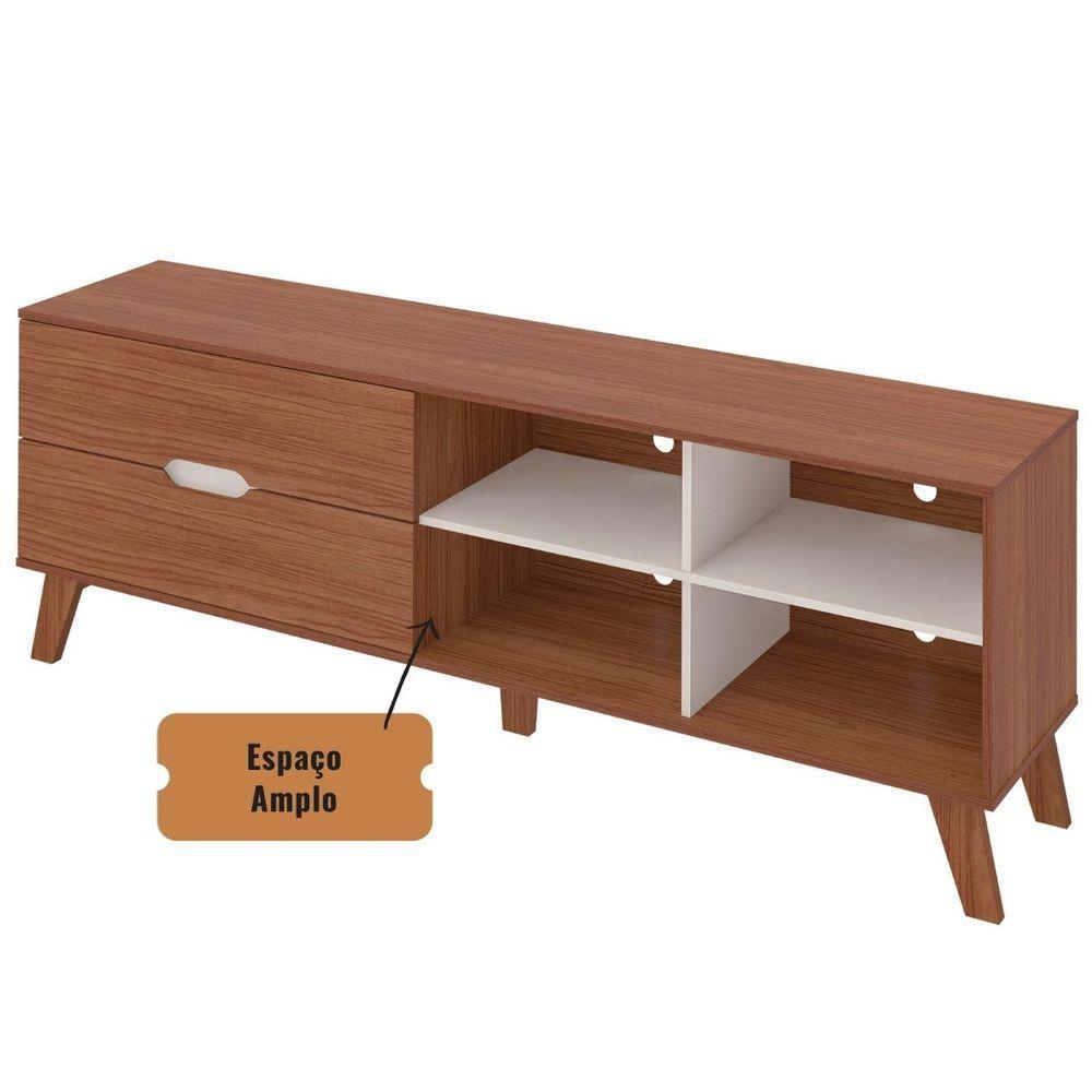 Miniatura Rack Verona Aparador Bancada Para Tv 75 Cedro / Off White
