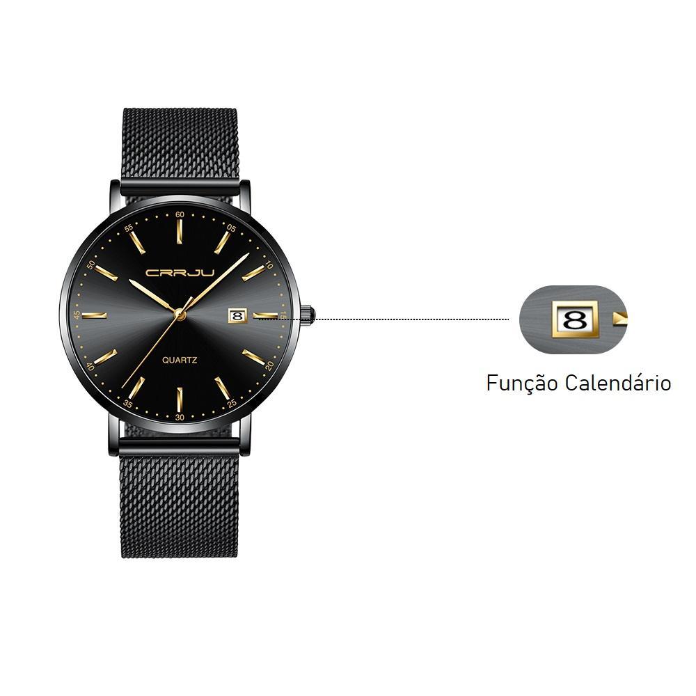 Miniatura Relógio Masculino Social Ultra Fino De Luxo + Pulseira Metal