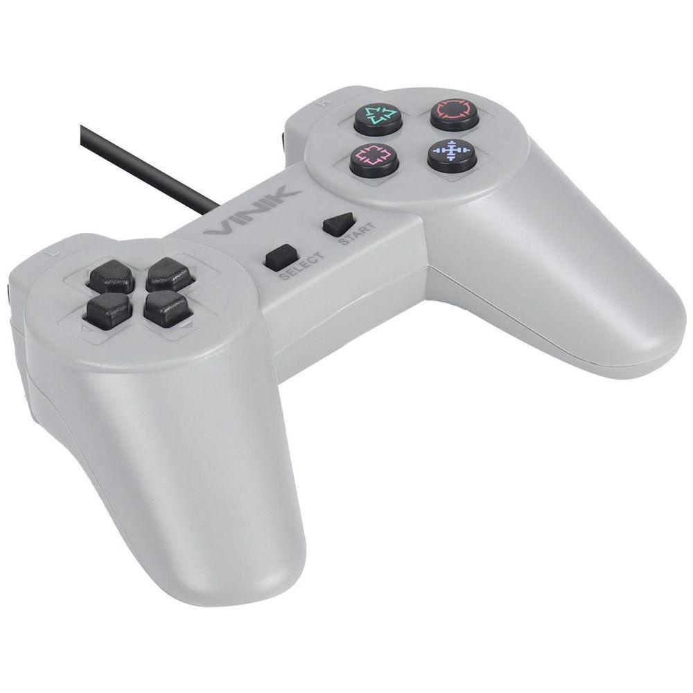 Miniatura Controle Pc Usb Ps1/playstation 1 Cinza - Retrô - Vinik Play