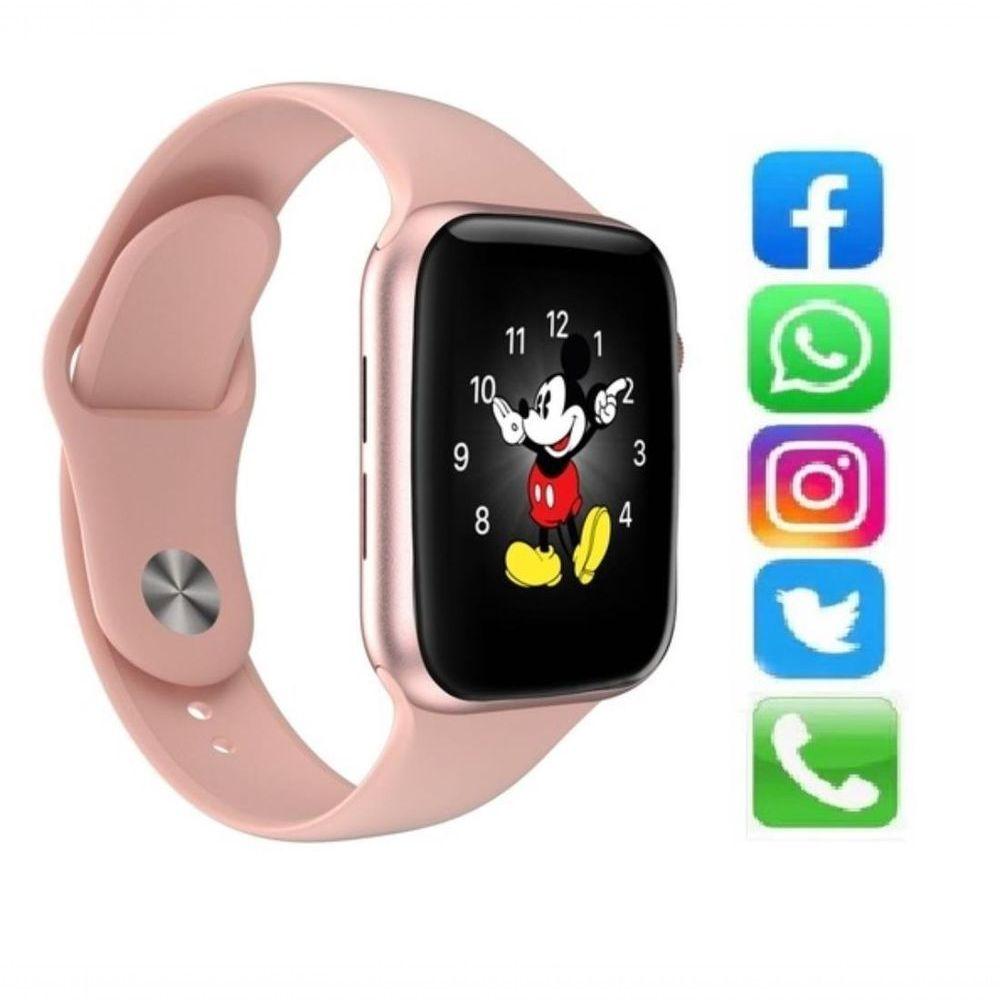 Smartwatch Relogio Rosa Nf Relógio Bracelete