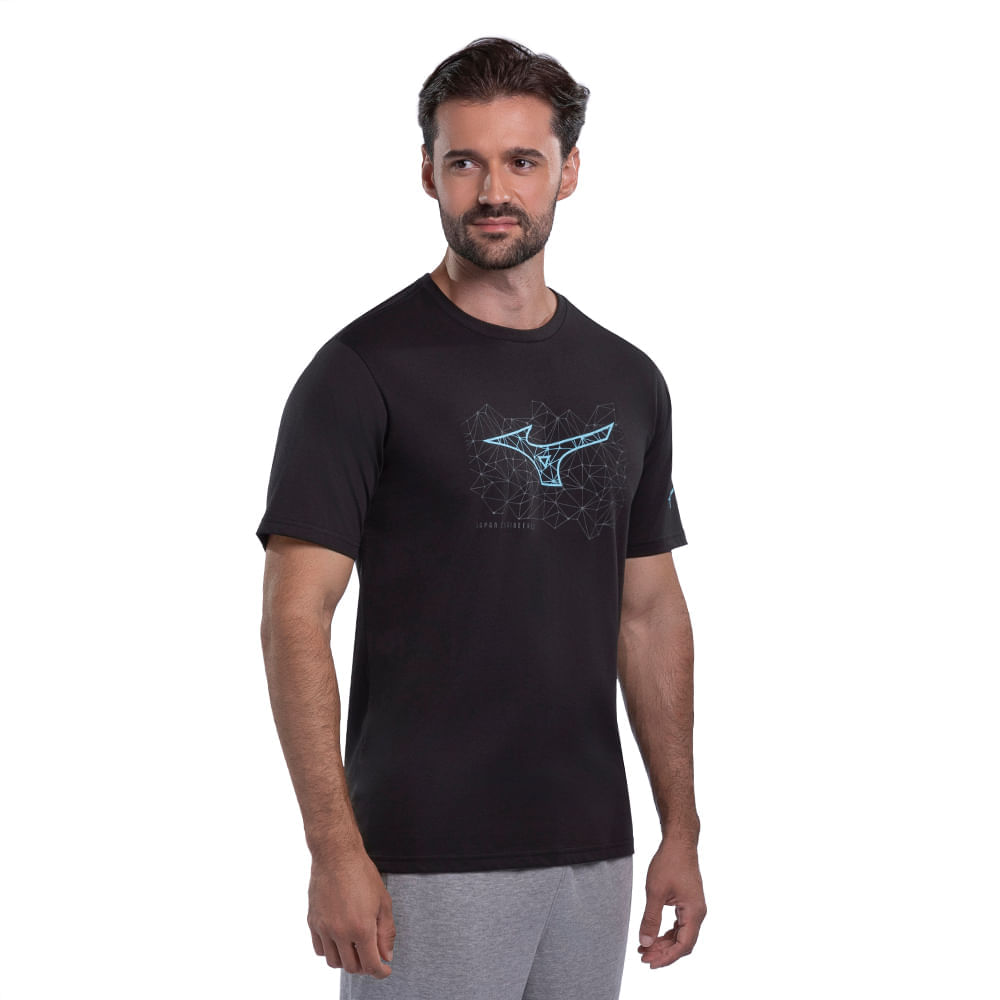 Miniatura Camiseta Mizuno Stamp Masculina G Preto