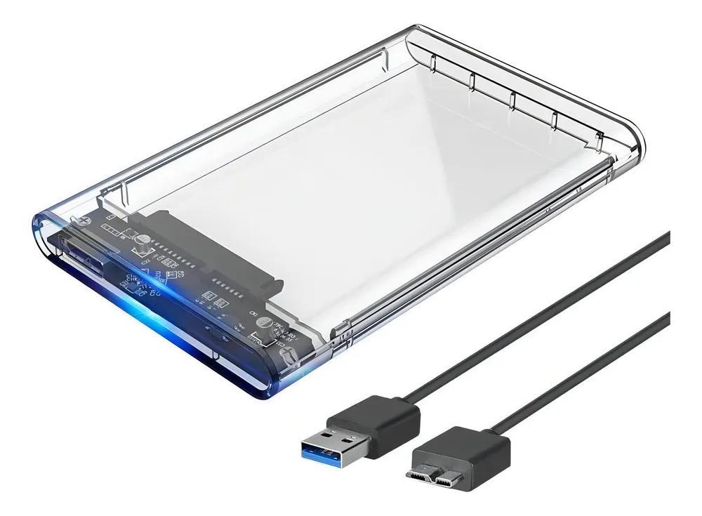 Miniatura Case Hd Externo 2.5 Sata Usb 3.0 Transparente Rápido
