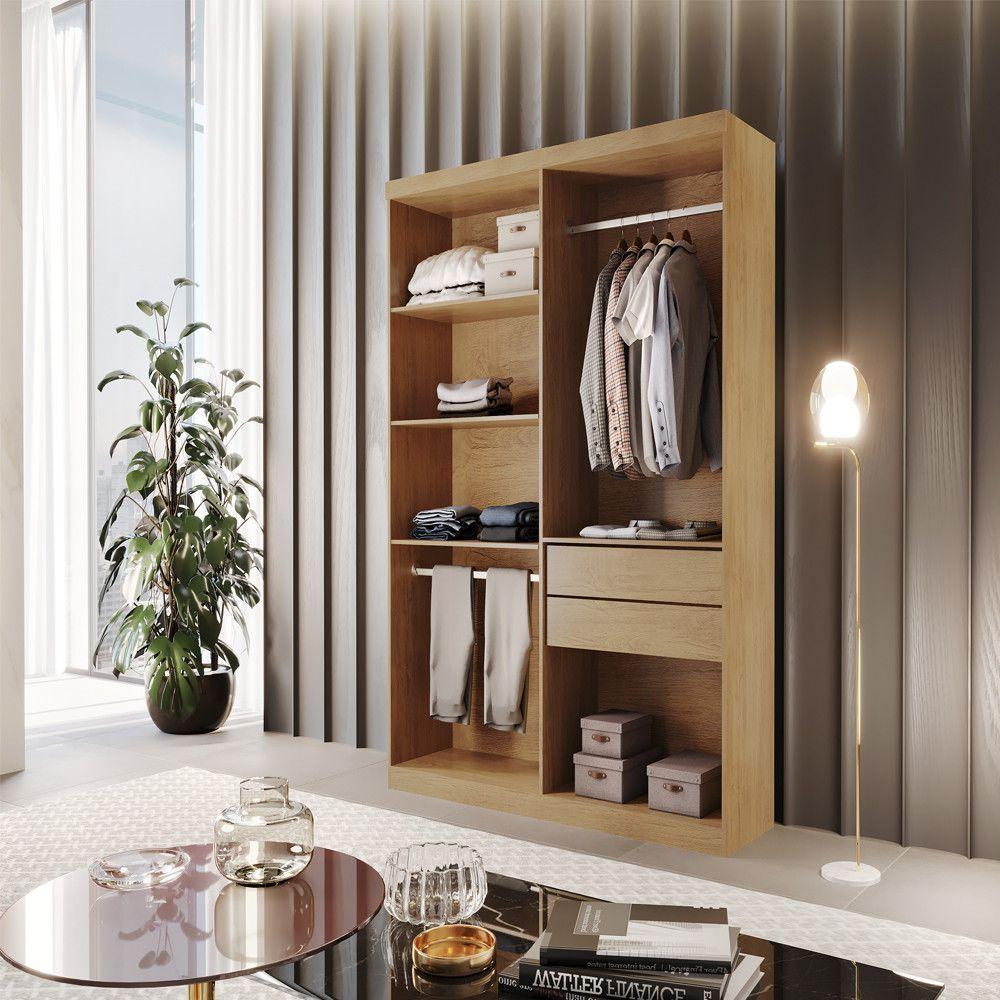 Miniatura Closet Solteiro Hera 2 Gavetas 4 Prateleiras Mdf Rufato Imbuia