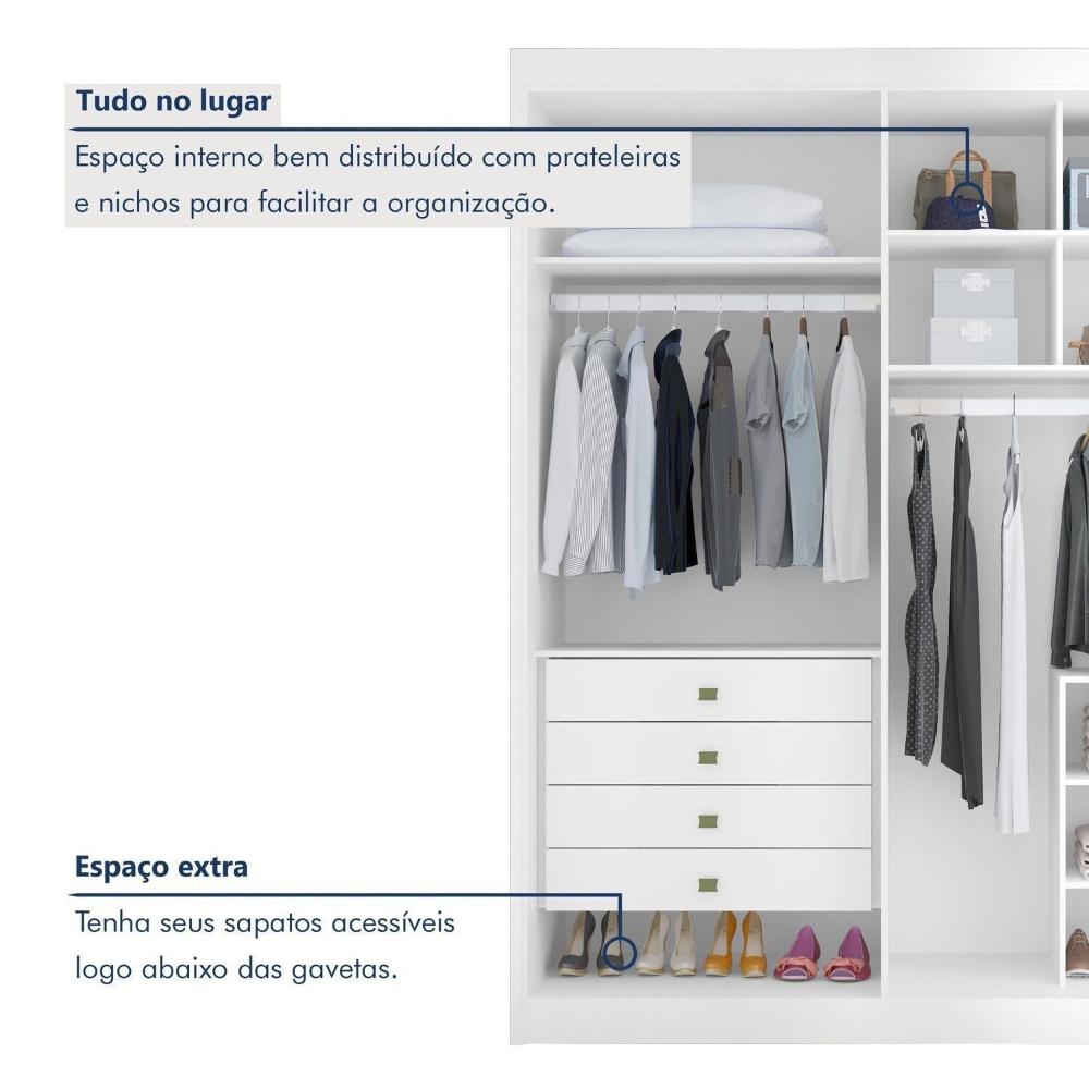 Miniatura Guarda-roupa Casal 2 Portas de Correr 100% Mdf Branco