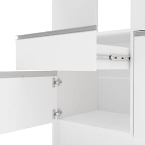 Miniatura Cozinha Compacta Politorno Mov Evora MDP com 6 portas, 1 Gaveta e 1 Prateleira - 182cm de largura Branco