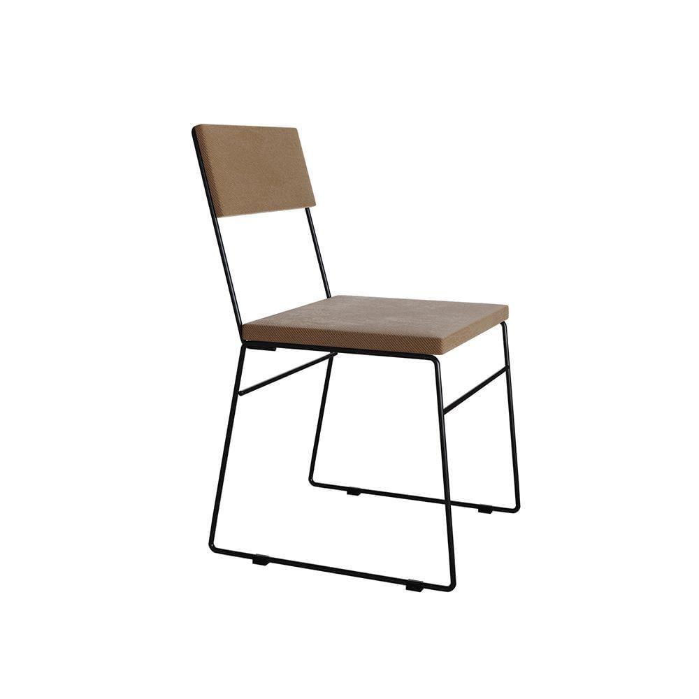 Miniatura Kit 2 Cadeiras De Jantar Estofada Málaga Veludo Marrom - Cor: Marrom