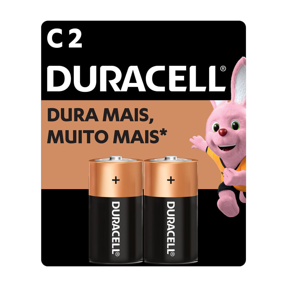 Miniatura Pilha Duracell C Alcalina com 2 Unidades