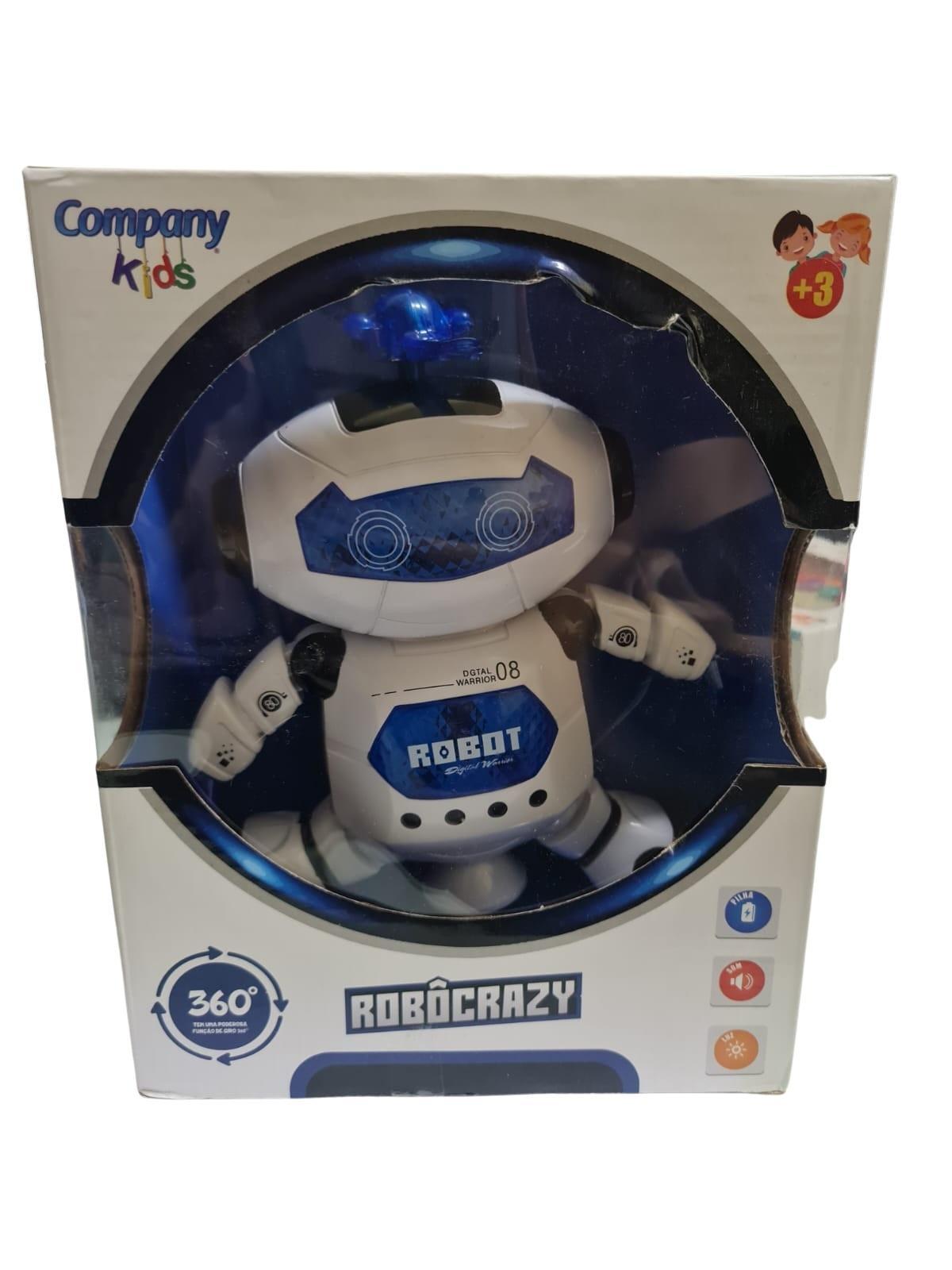 Miniatura Brinquedo Robô Crazy Infantil Com Luzes Movimento E Som