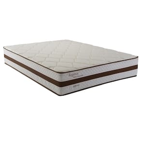 Miniatura Colchão Queen Size Herval Regence com Pillow Top e Molas Ensacadas 32x158x198cm – Marrom/Branco