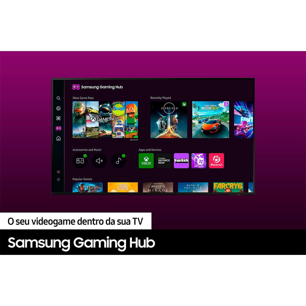 Smart TV UN85DU8000GXZD 85 Polegadas Crystal UHD 4K Samsung 18596-21-02217 - Preto - Bivolt