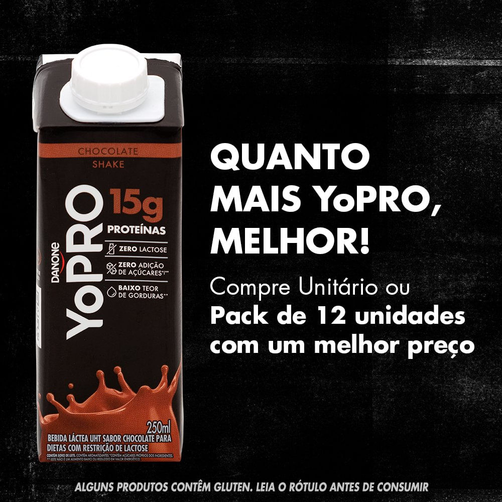 Miniatura Yopro Bebida Láctea Uht Chocolate 15g De Proteínas 250ml - 12 Unidades