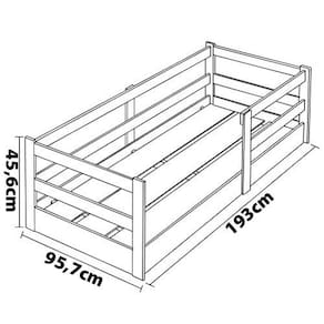 Miniatura Cama Infantil Barreto Cercadinho Popy com Grade de Proteção - Branco